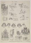 214451 Afbeelding van het gerestaureerde koor van de Domkerk te Utrecht; met verschillende details van de oude toestand ...